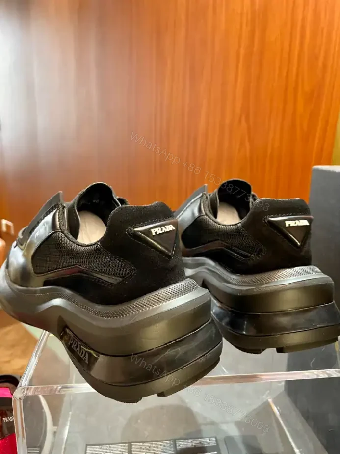 View 3 of PRADA BRUSHED LEATHER SNEAKERS BIKE FABRIC SUEDE – PRD013