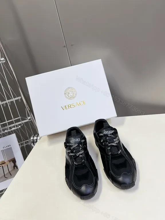 View 2 of Black Velocity Runner: Versace-Inspired Luxury Sneaker