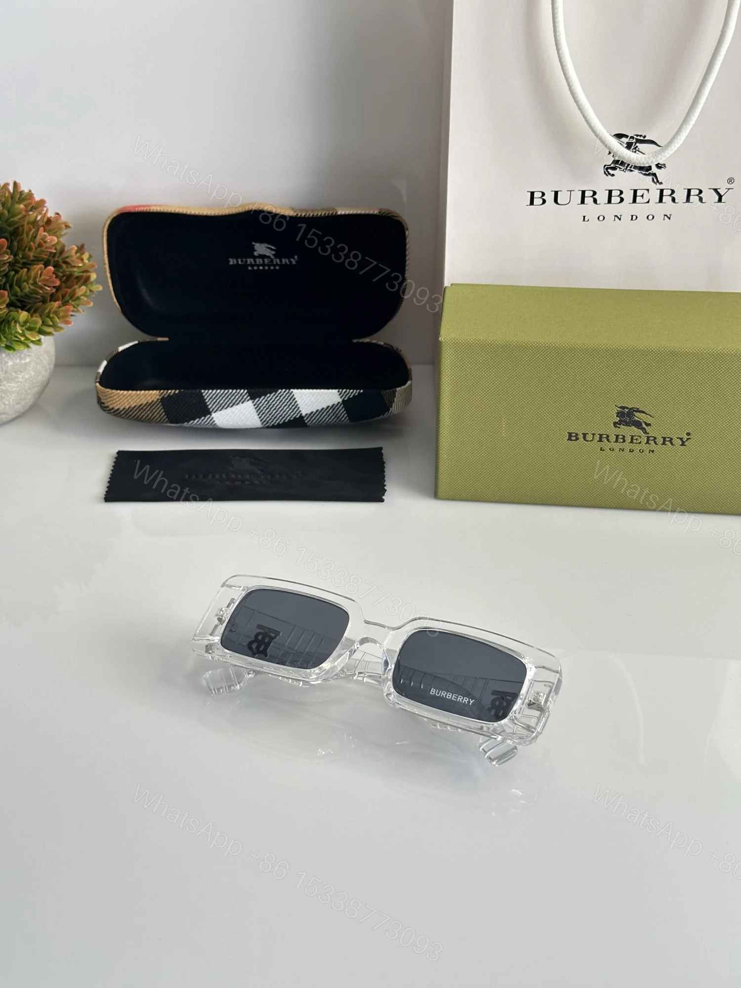 View 3 of First Copy Burberry 11089 Water Blue Black Luxury Designer Sunglasses