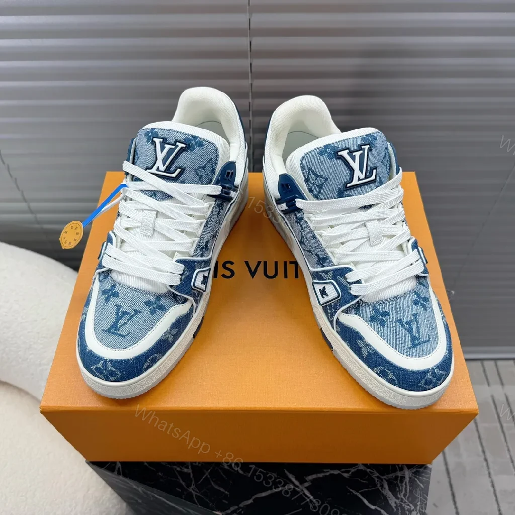 Denim Monogram High-Tops: Luxe Comfort Sneakers — view 1