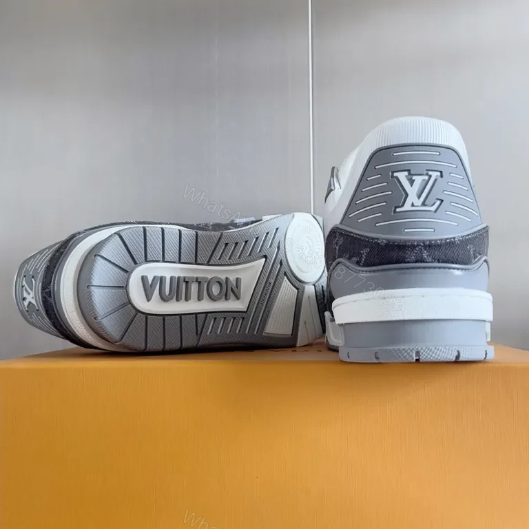 View 5 of Sporty Luxe LV Monogram Sneaker âˆ’ Elevated Comfort Highâ€‘Top