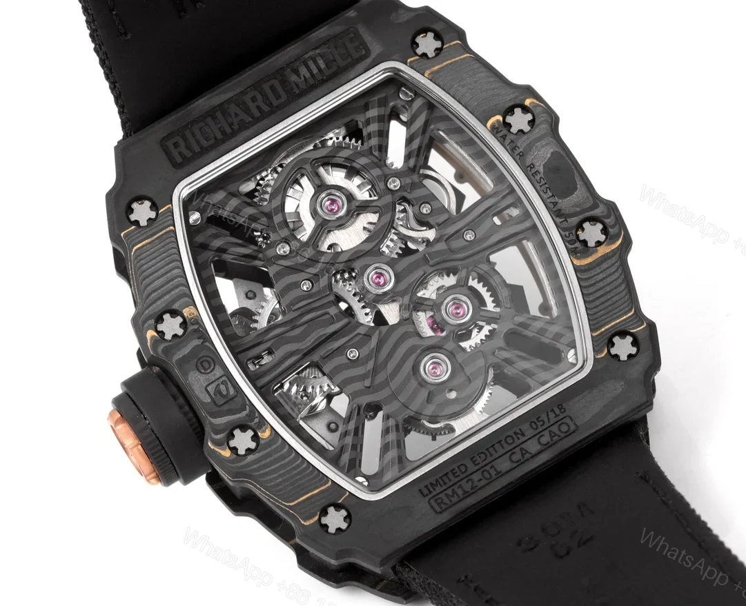 View 6 of Richard Mille RM12-01 Gold Carbon TPT Tourbillon Watch RM12-GC-GD