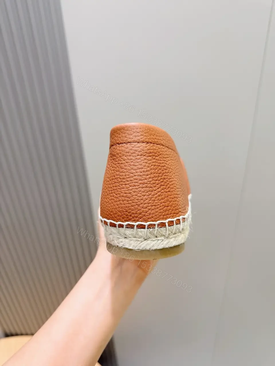View 10 of Textured Leather Espadrille Loafers - Monogram Luxury Comfort