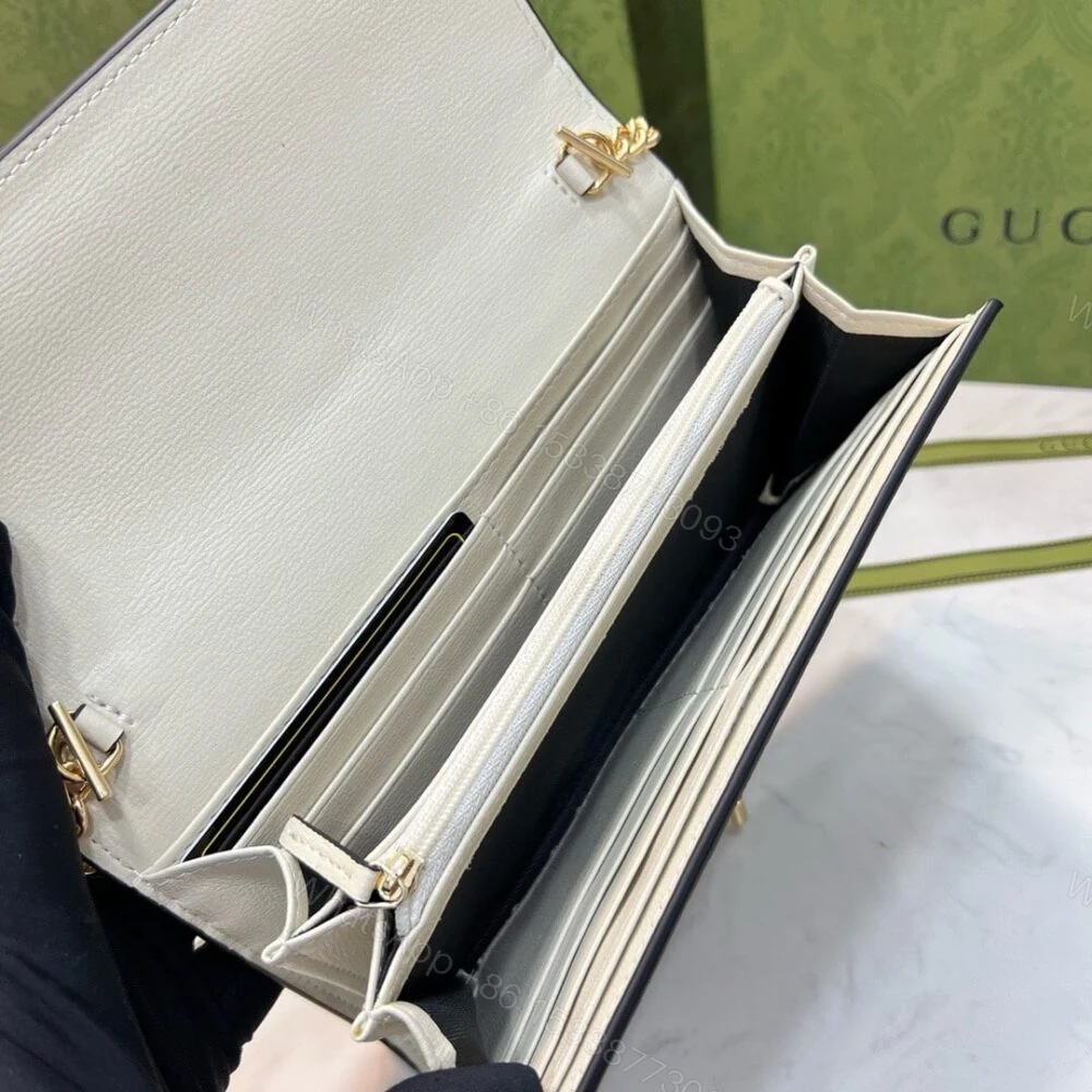 View 8 of Gucci Jackie 1961 Continental Chain Wallet GG Brown 19Cm 652681 HUHHG 9794