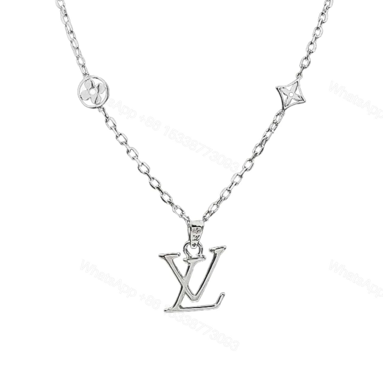 LOUIS VUITTON DIMENSION NECKLACE PENDANT SILVER M02747 — view 1
