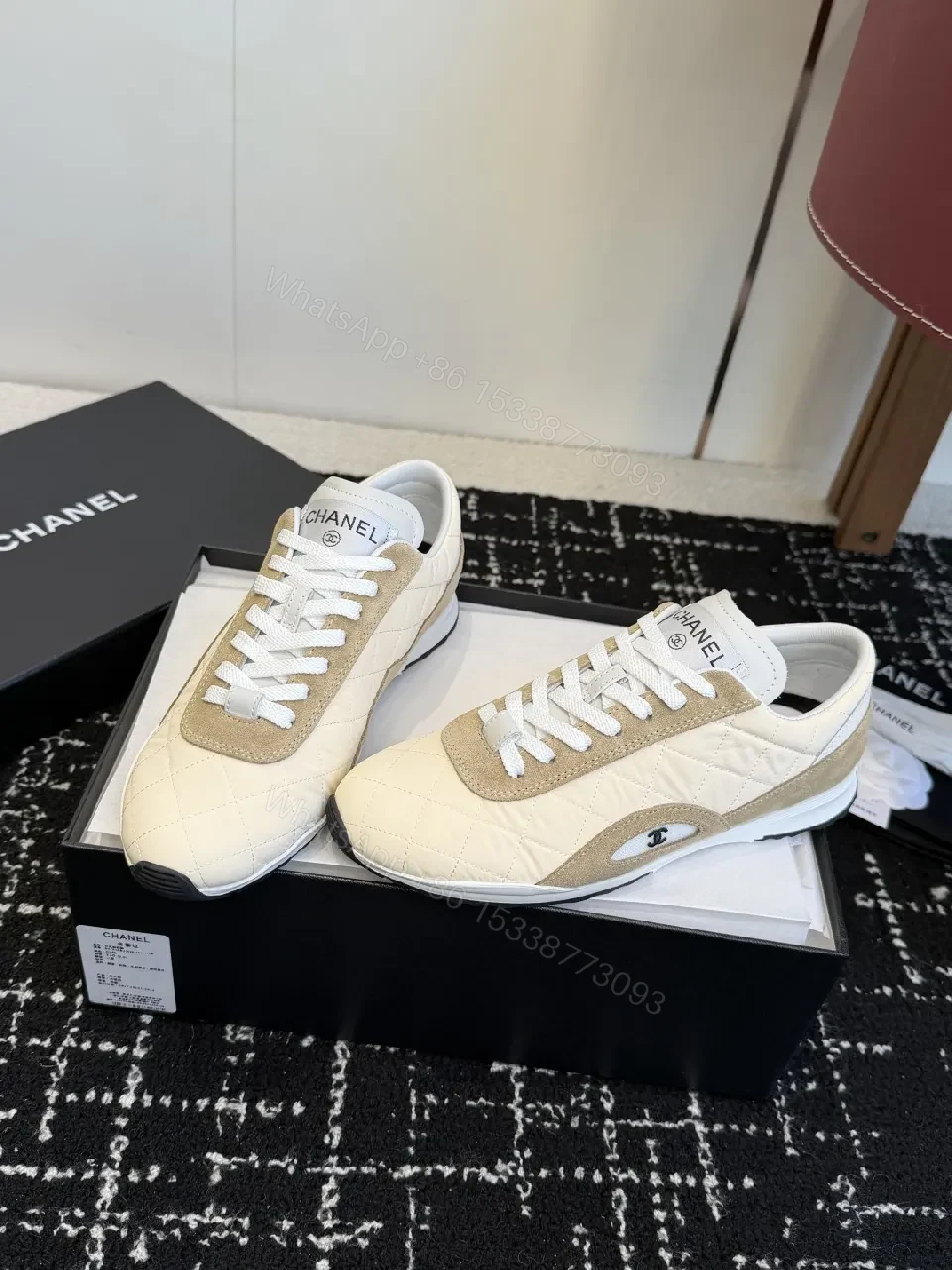 Quilted Leather Sneaker: Luxe Chanel-Inspired Comfort Shoes — view 1