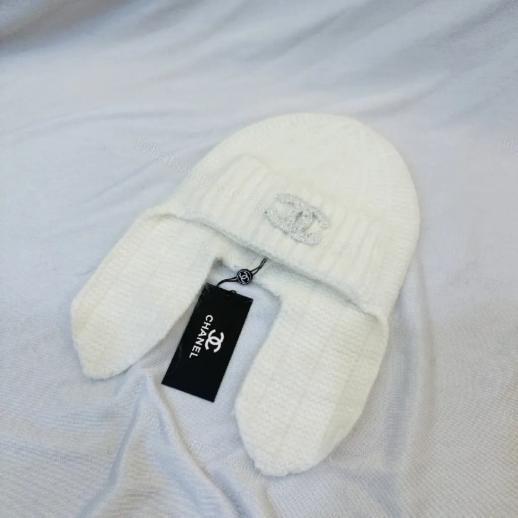 View 3 of White Knit Trapper Set – Luxe Designer-Inspired Warmth, Earmuff & Scarf