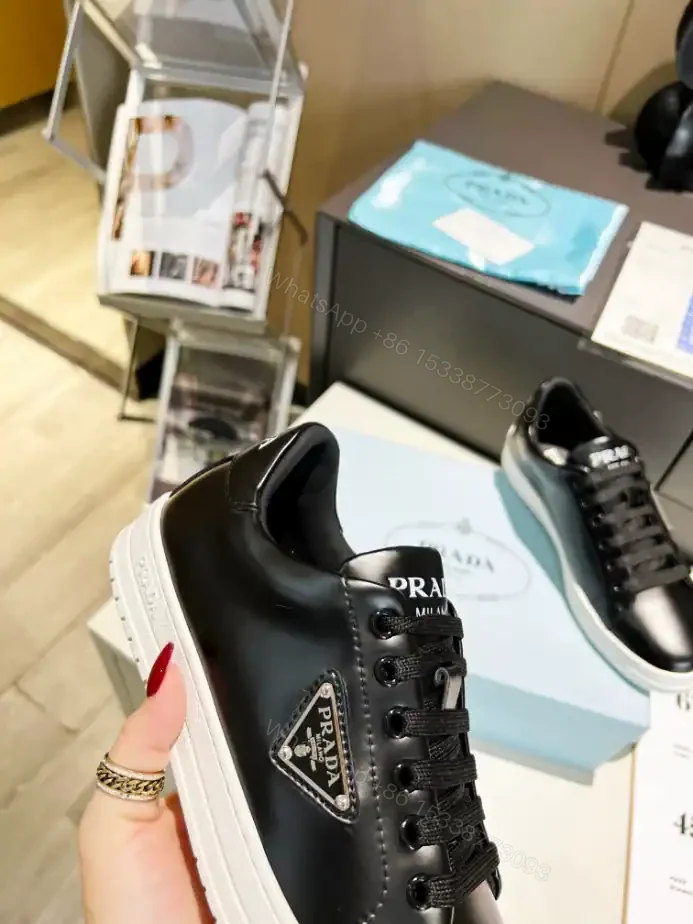 View 7 of PRADA DOWNTOWN BRUSHED LEATHER SNEAKERS – PRD036