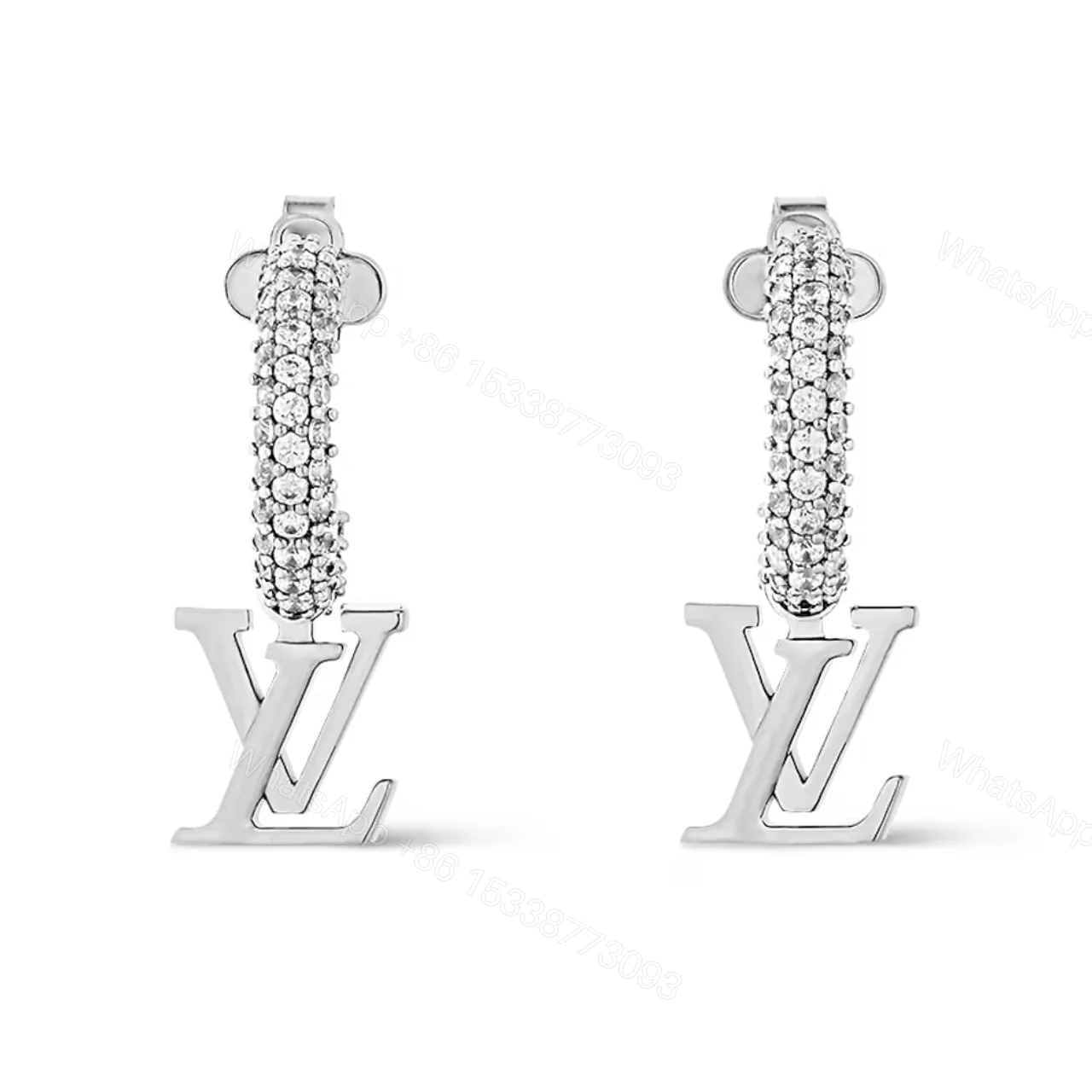 LOUIS VUITTON LV ICONIC EARRINGS SILVER M02276 — view 1