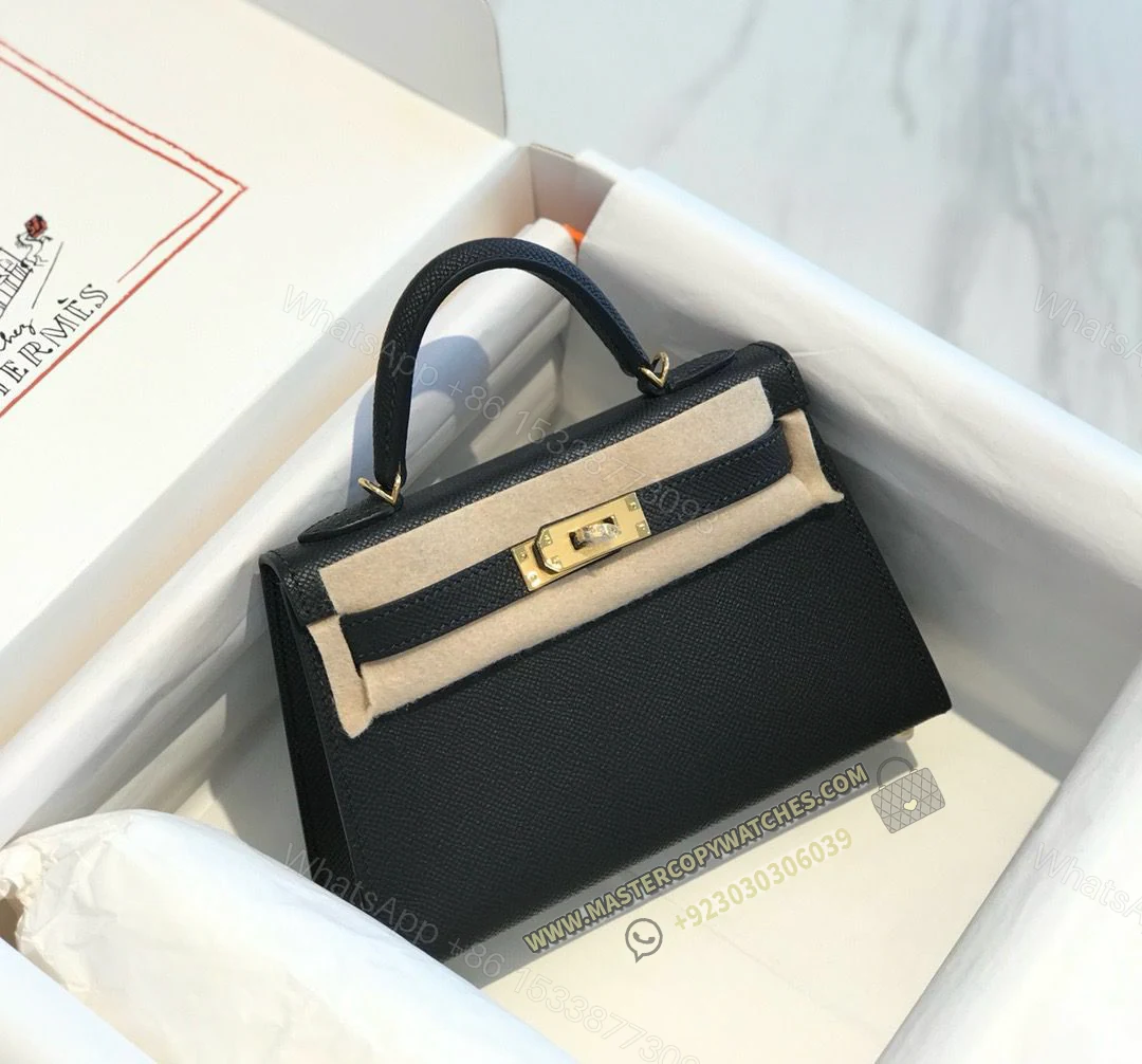 Hermès Mini Kelly Epsom 20 Black — view 1