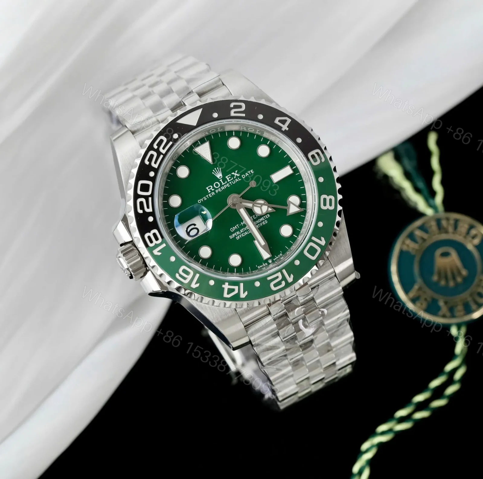 View 9 of Superclone Rolex GMT-Master II 40 mm 126729VTNR Jubilee “Absinthe”