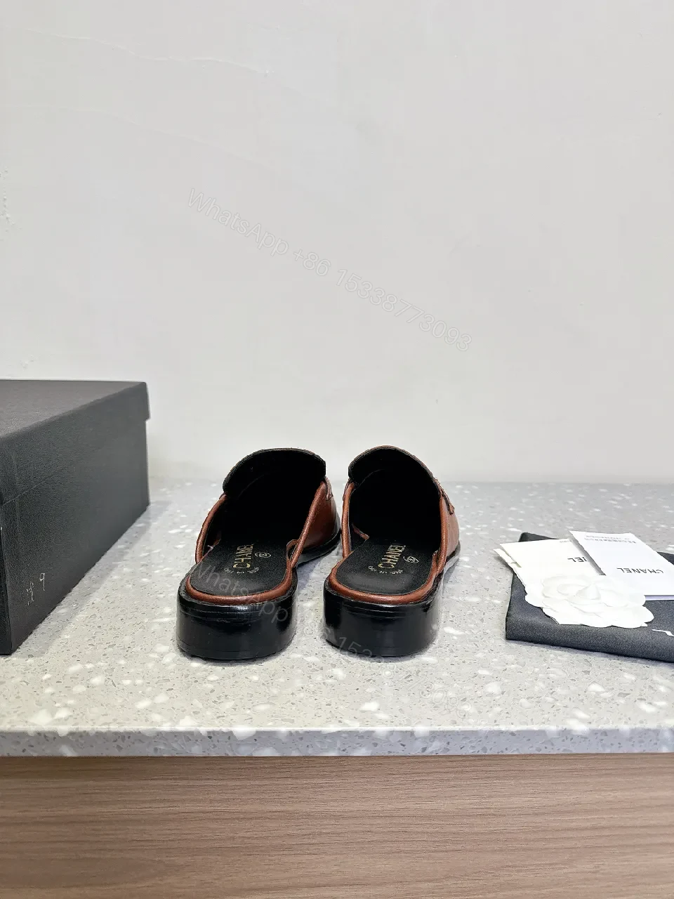 View 6 of Brown Leather Mules — Subtle Designer-Inspired Luxury Slip-Ons