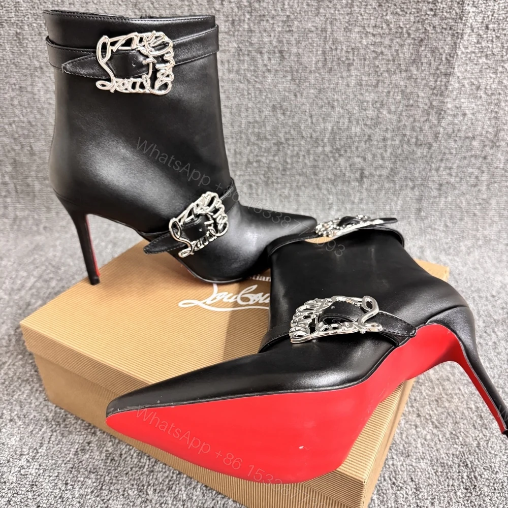 View 7 of CHRISTIAN LOUBOUTIN GIDDYLINA 100 LEATHER ANKLE BOOTS BLACK P00992472