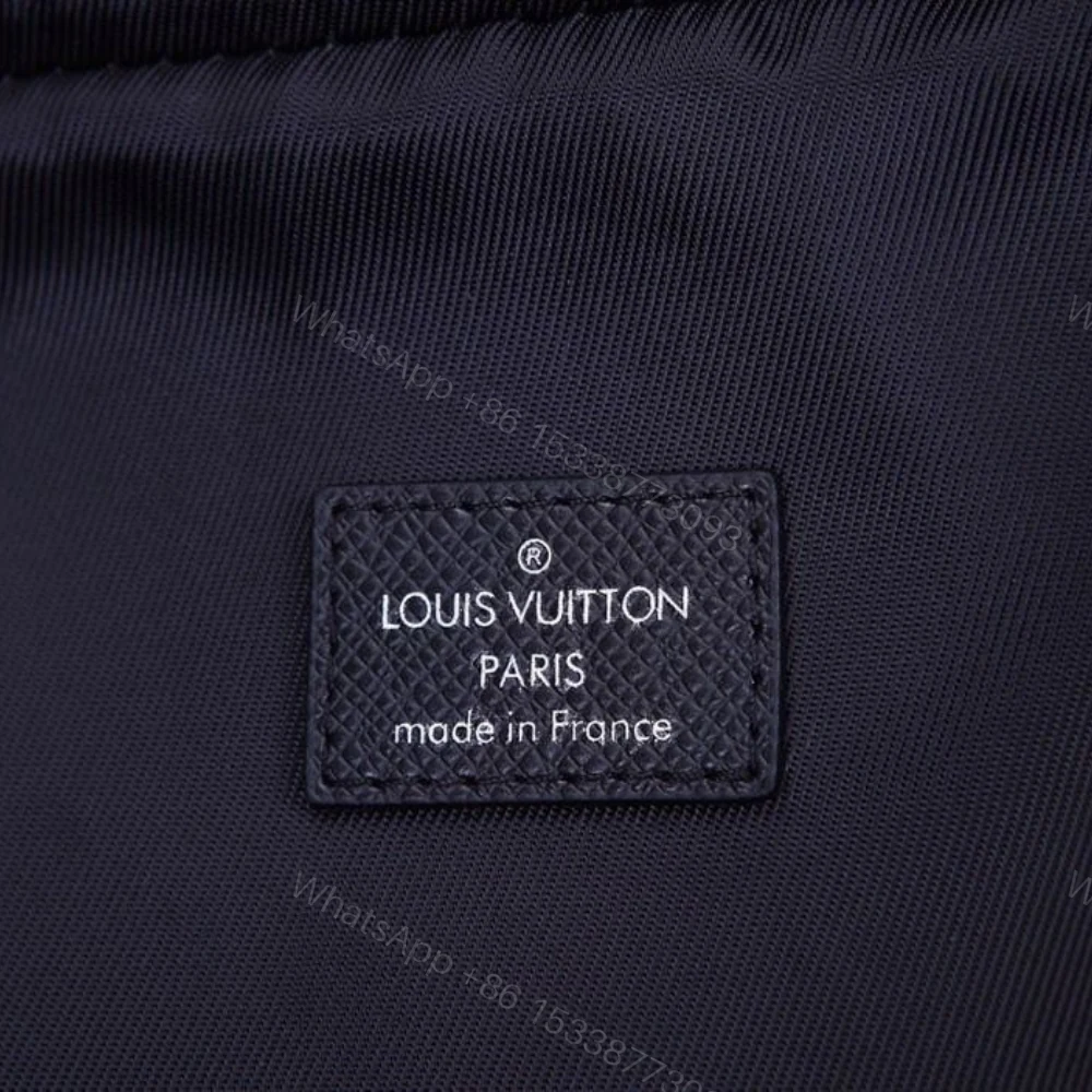 View 8 of Louis Vuitton Avenue Sling Bag Taiga Black 31Cm LV M30443