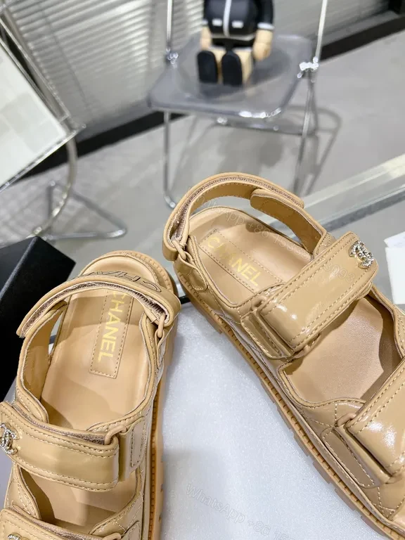 View 9 of Beige Chanel-Style Sandals: Everyday Luxe, All-Day Comfort