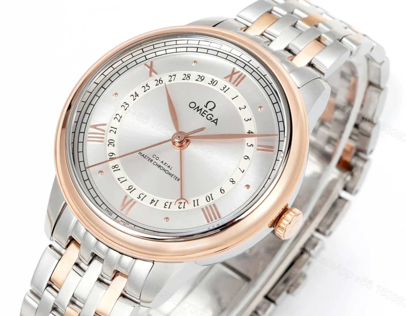 View 4 of Omega De Ville Prestige Quartz 24.4 Stainless Steel Red Gold MOP Bracelet 424.20.24.60.05.002
