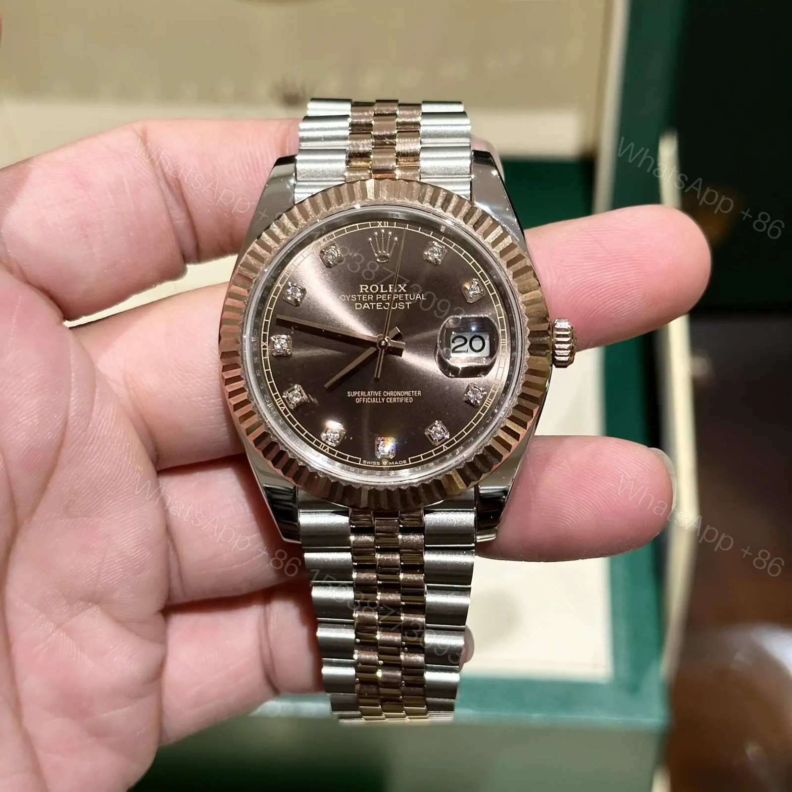 View 3 of Rolex Replica 1:1 Watch Date Just Chocolate Dial 41mm