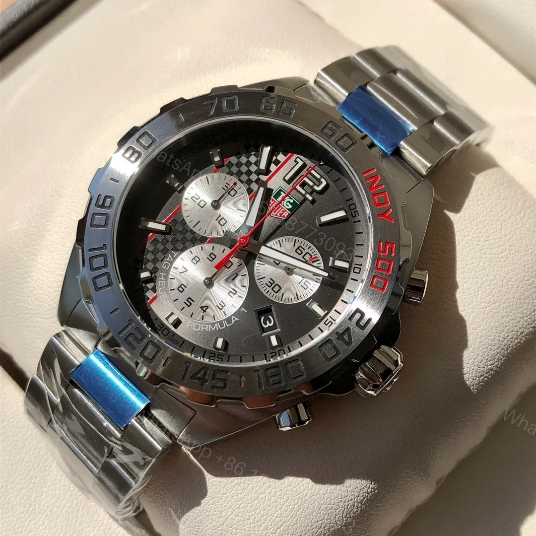 TAG Heuer Formula 1 Quartz Chronograph 42 Stainless Steel Indy 500 Bracelet CAU1113.BA0858 — view 1