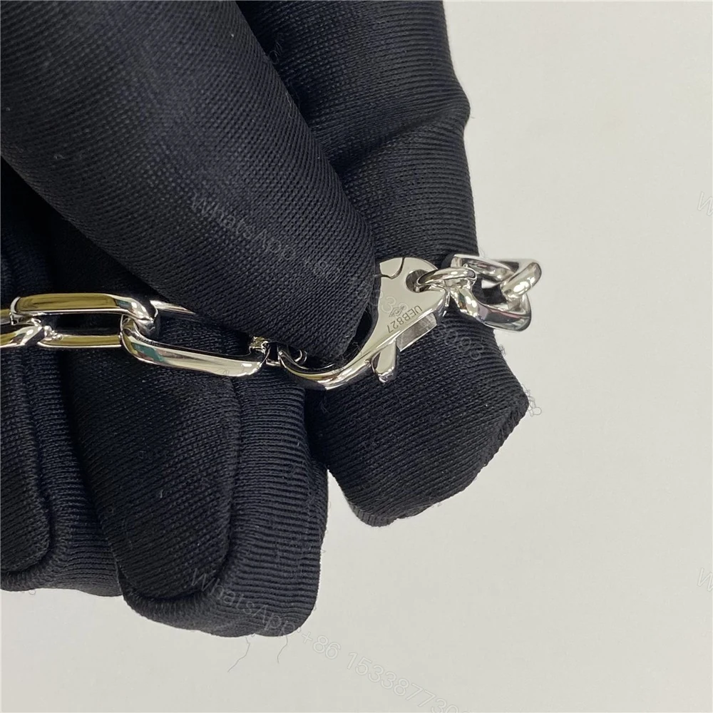 View 5 of Santos De Cartier Link Bracelet White Gold Dupe B6021400