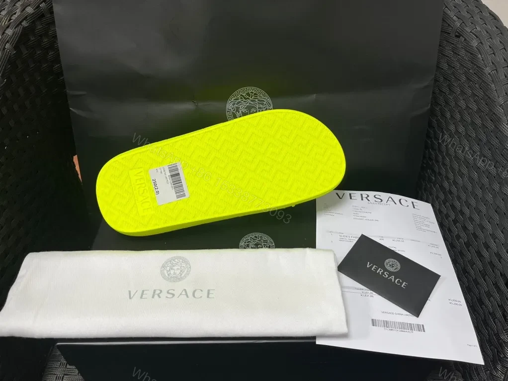 View 8 of Neon Versace Slide: Bold Color, All-Day Comfort (60 chars)