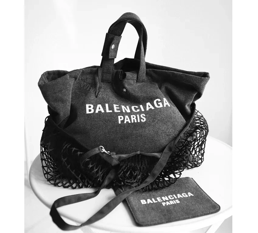 View 9 of Netted Carryall: Balenciaga-Inspired Everyday Tote with Pouch