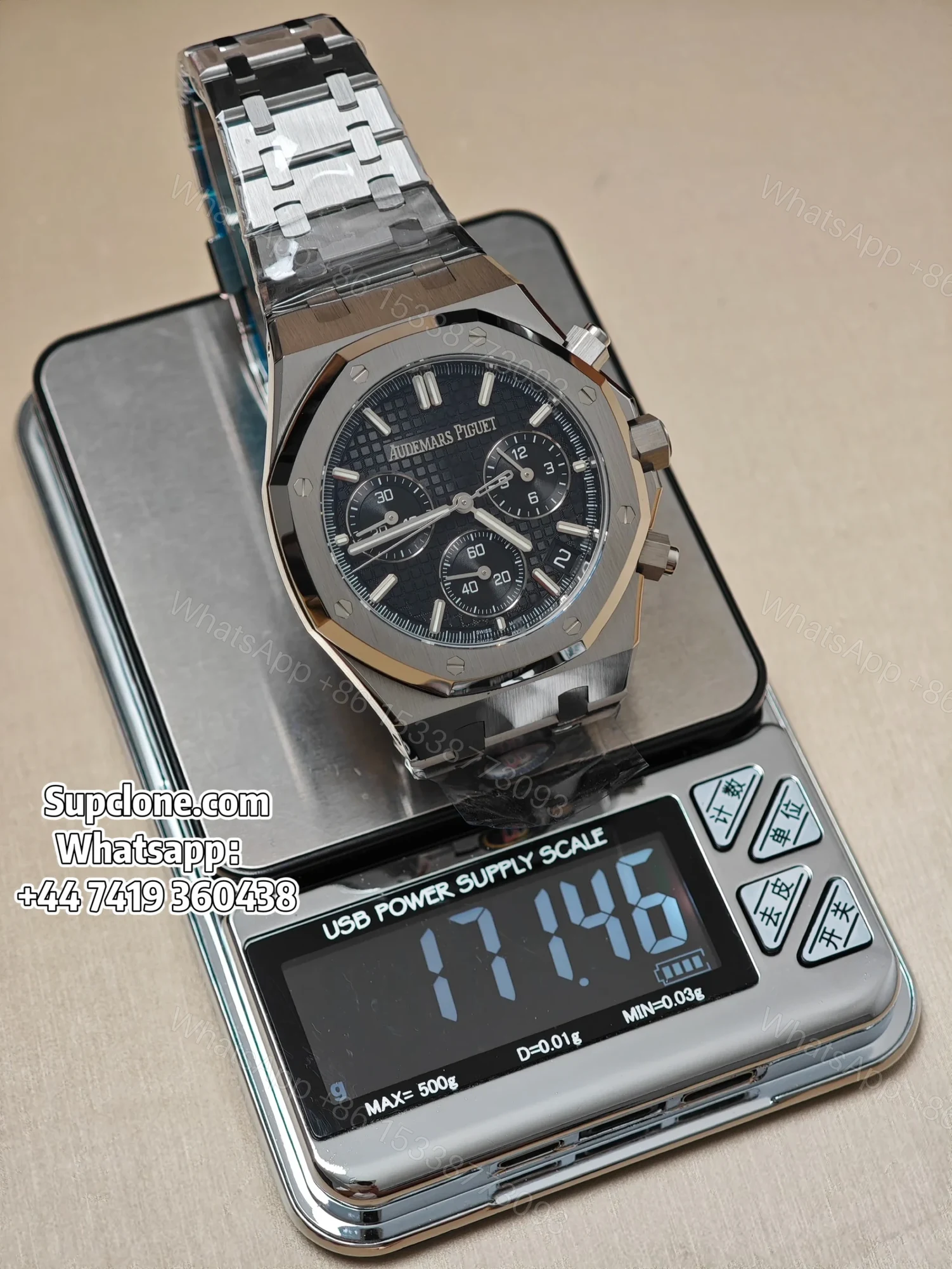 View 29 of Audemars Piguet Super Clone Royal Oak Black Dial 26240 Chronograph 41mm