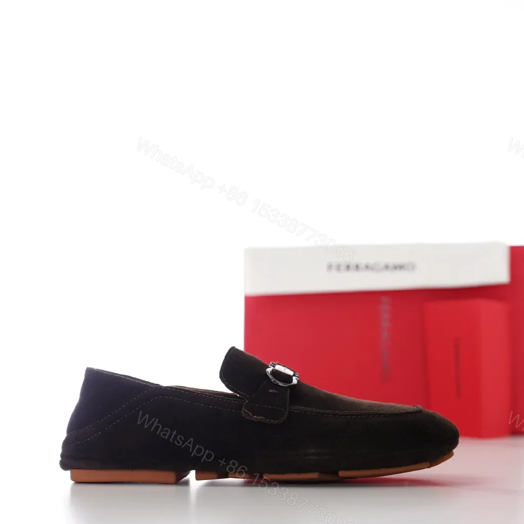 View 5 of Dark Suede Driving Moccasin with Signature Hardware