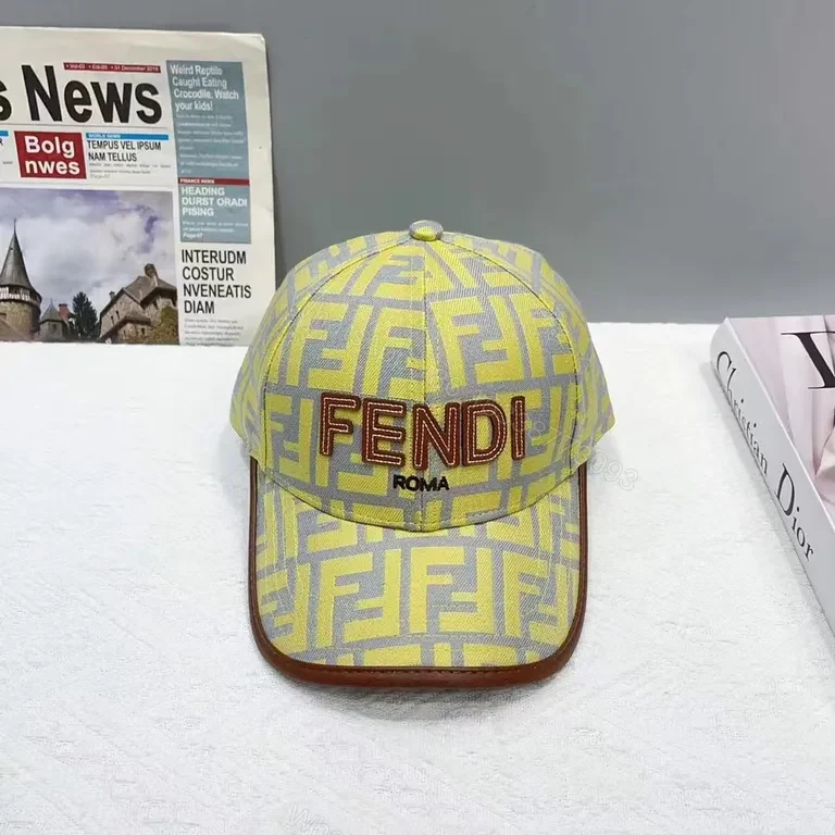 Fendi-Inspired Monogram Cap: Luxury Street-Style Baseball Hat — view 1