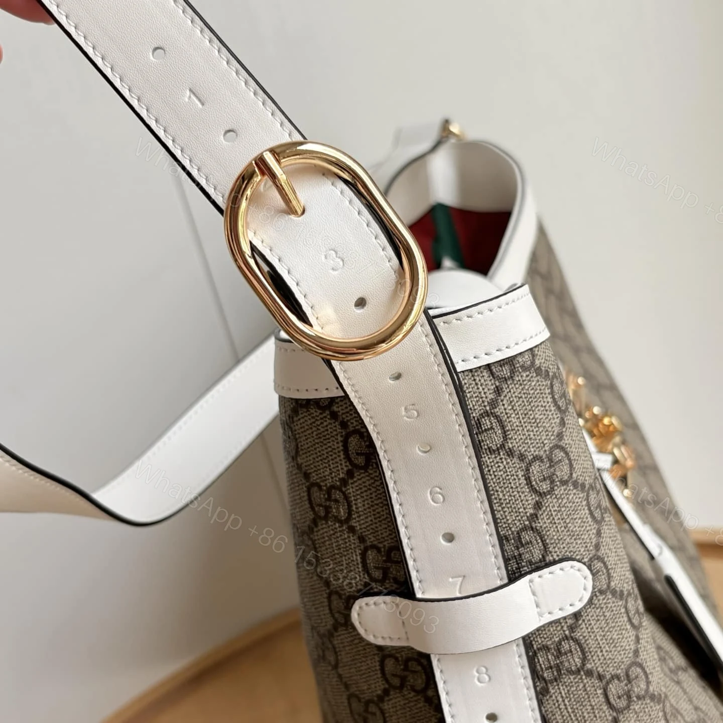 View 6 of GUCCI PADLOCK GG MEDIUM SHOULDER BAG WHITE 29CM