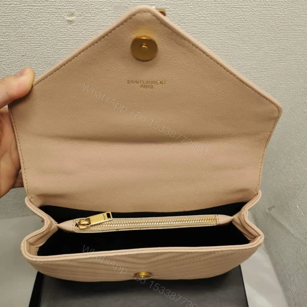 View 8 of Saint Laurent College Large Chain Bag Beige 25Cm