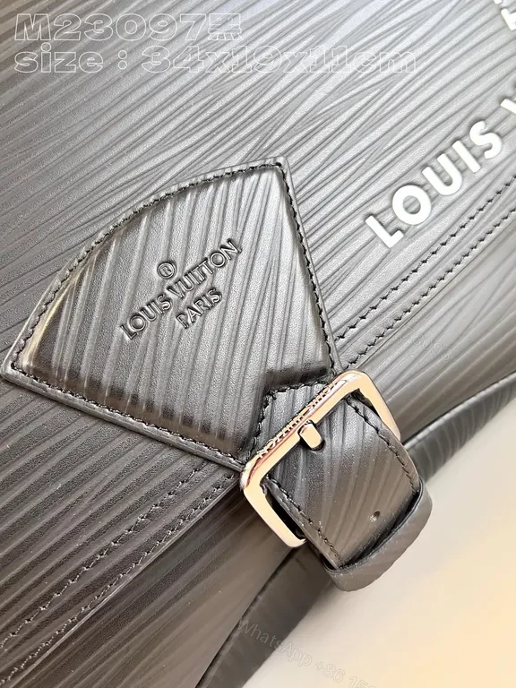 View 5 of Charcoal Leather Crossbody: LV-Inspired, Hands-Free Style