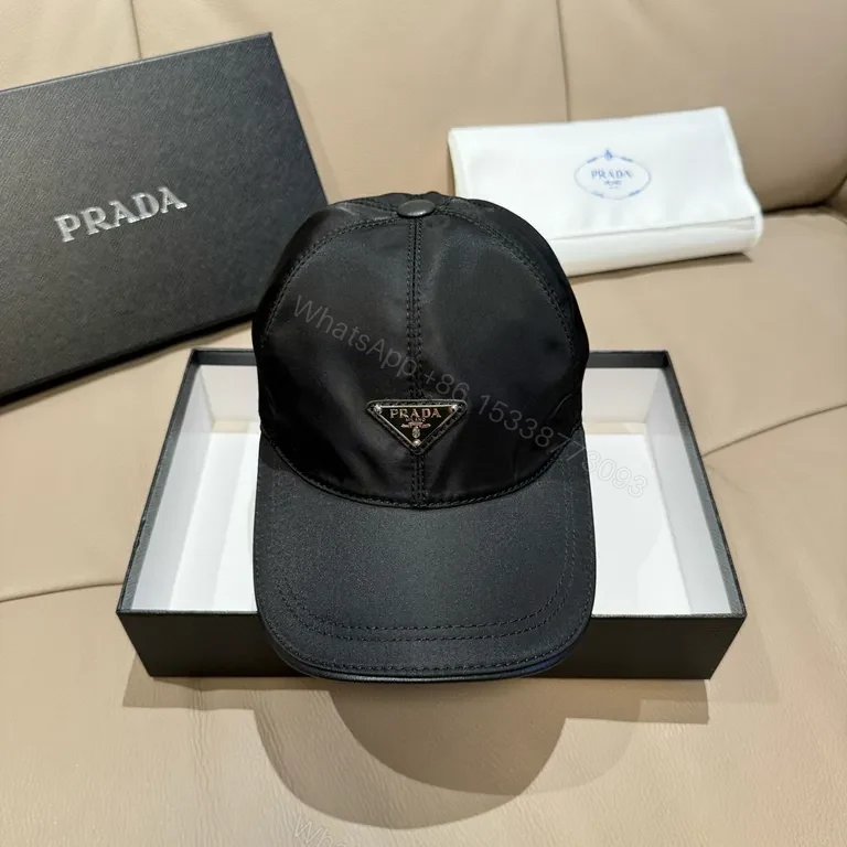 View 2 of Minimalist Luxe Nylon Cap â€” Prada Logo, Unisex, Durable