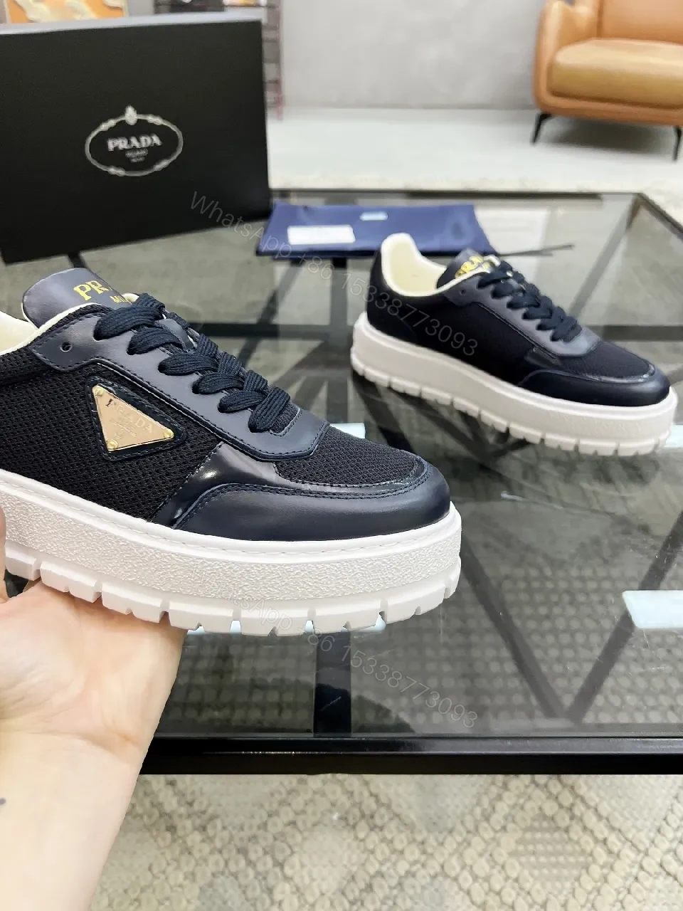 View 2 of Knit & Leather Sneaker: Premium, Bold, Versatile Comfort