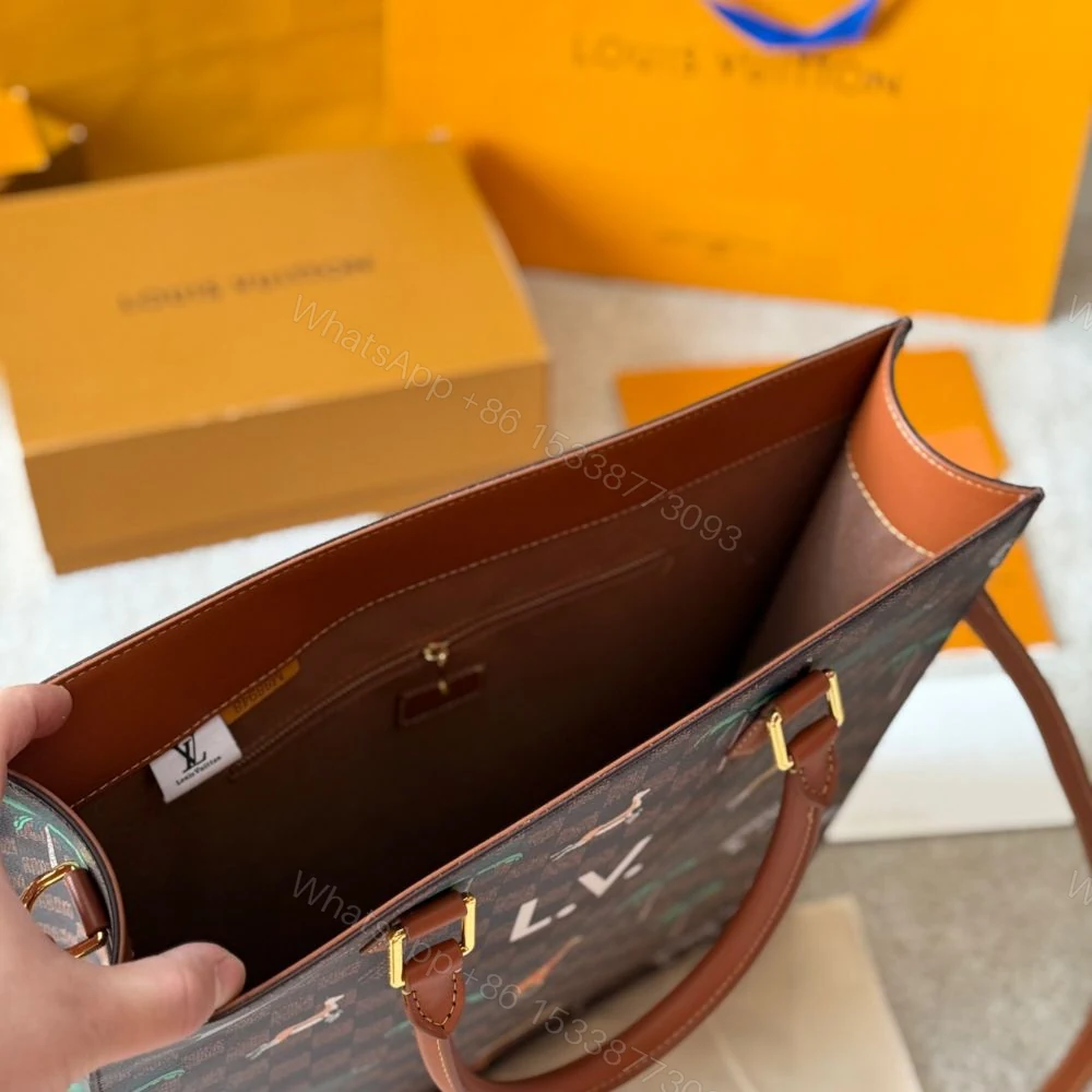 View 8 of Louis Vuitton Sac Plat x The Darjeeling Limited Damier Brown 40Cm