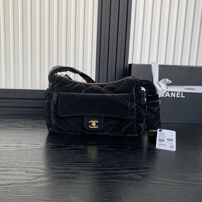 Chic Quilted Crossbody Bag with Gold CC Flap - Luxe Everyday — view 1