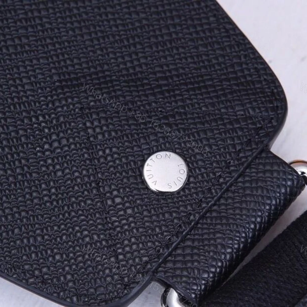 View 9 of Louis Vuitton Avenue Sling Bag Taiga Black 31Cm LV M30443