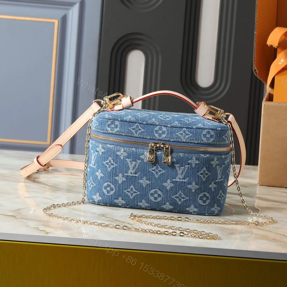 View 2 of Louis Vuitton Nice Mini Monogram Blue Denim 20Cm M27946