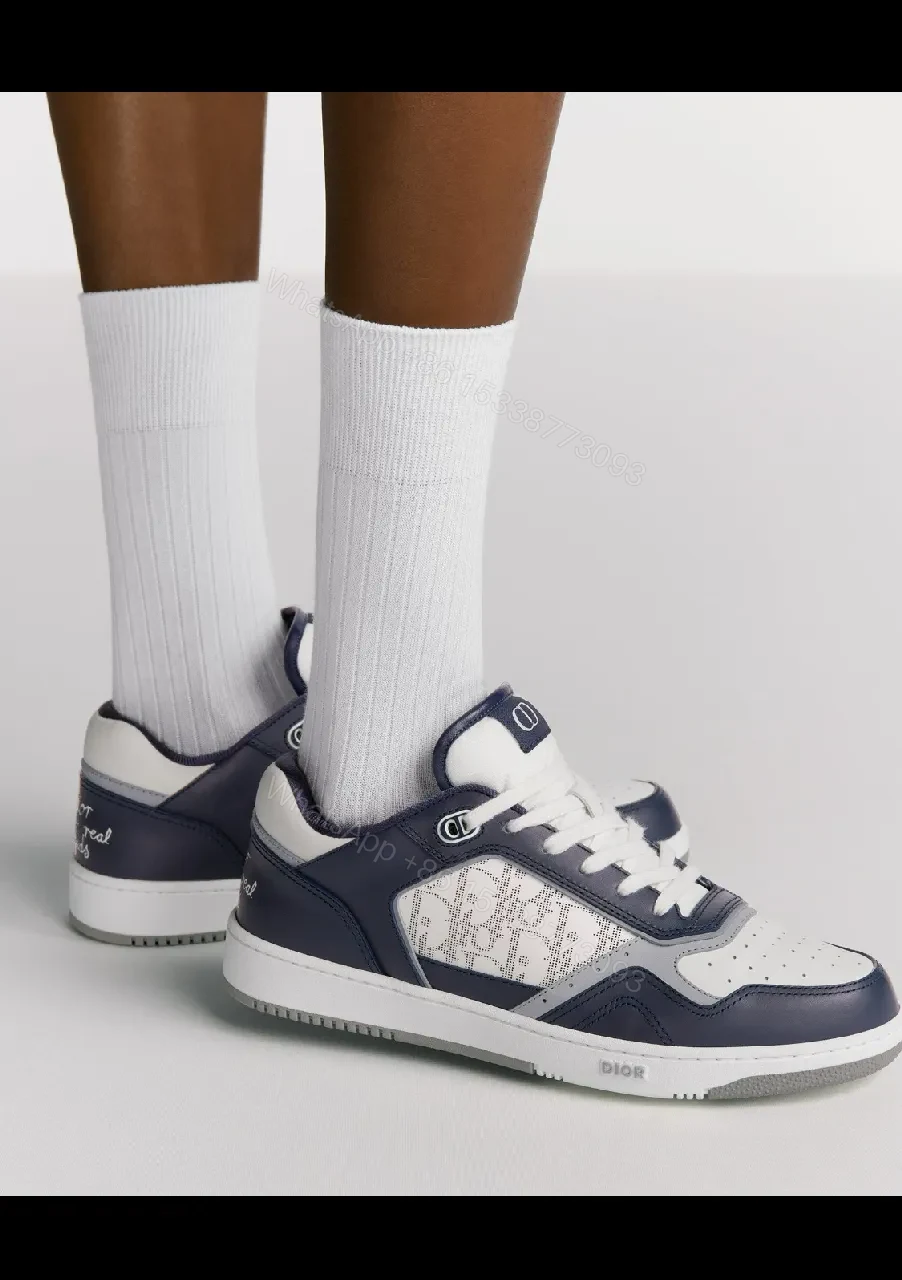 View 9 of Satin-White Leather Sneakers: Contrast Panels, Premium Craftsmanship