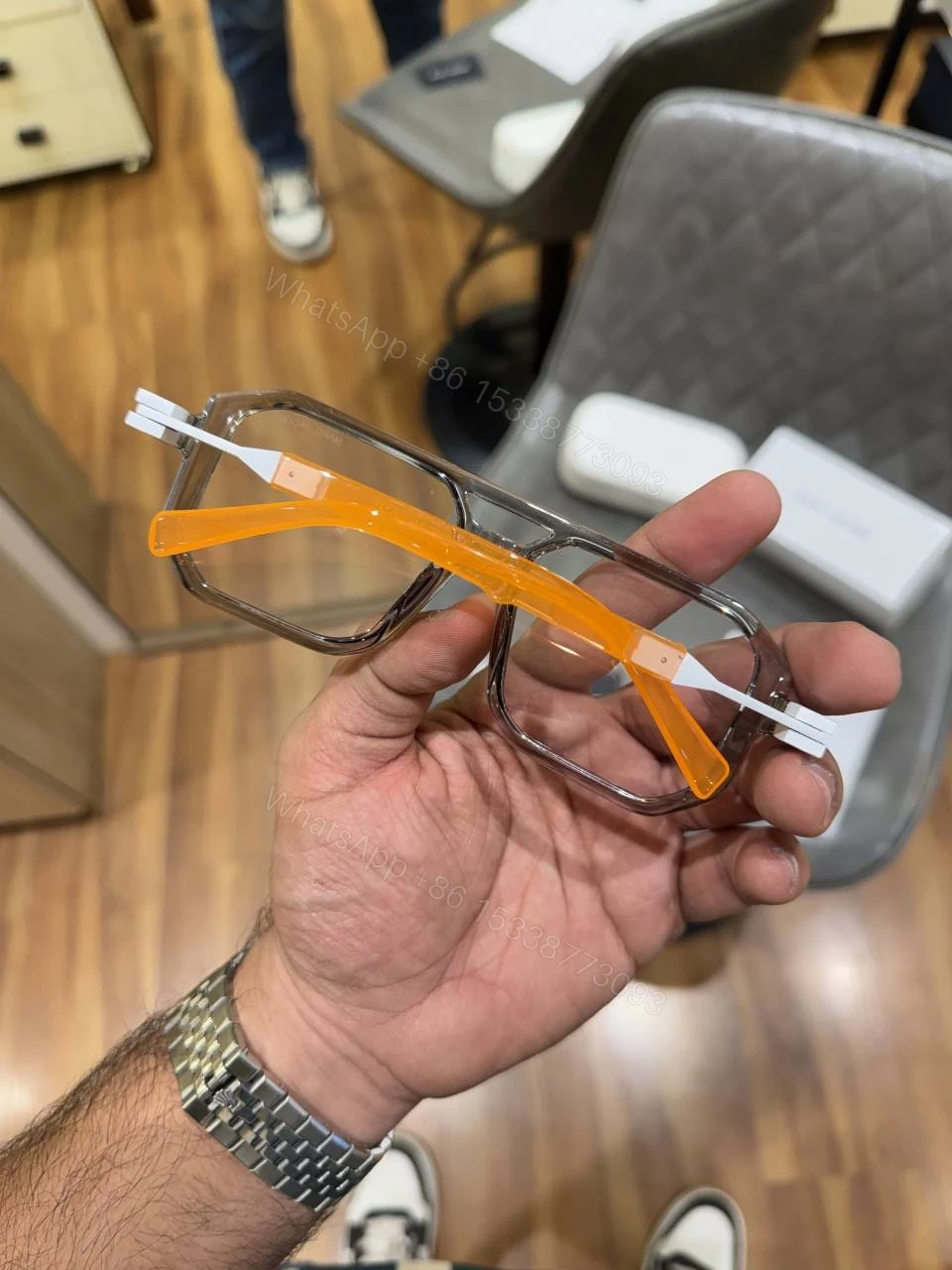 View 3 of First Copy Marc Jacobs 6125 Grey Orange Designer Sunglasses