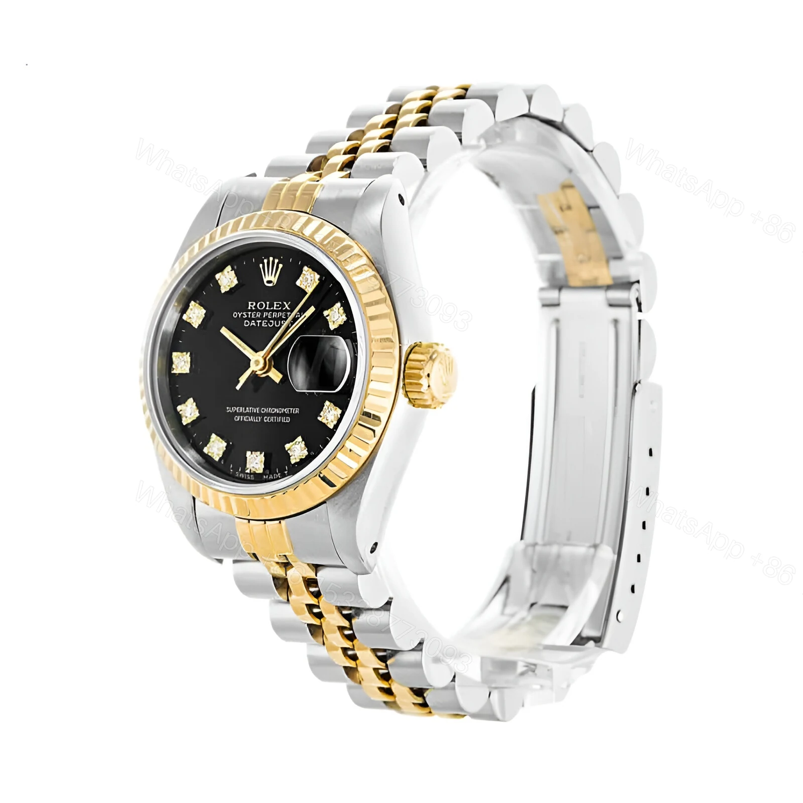 View 2 of Rolex Datejust 69173 Lady Diamond Black Dial Replica