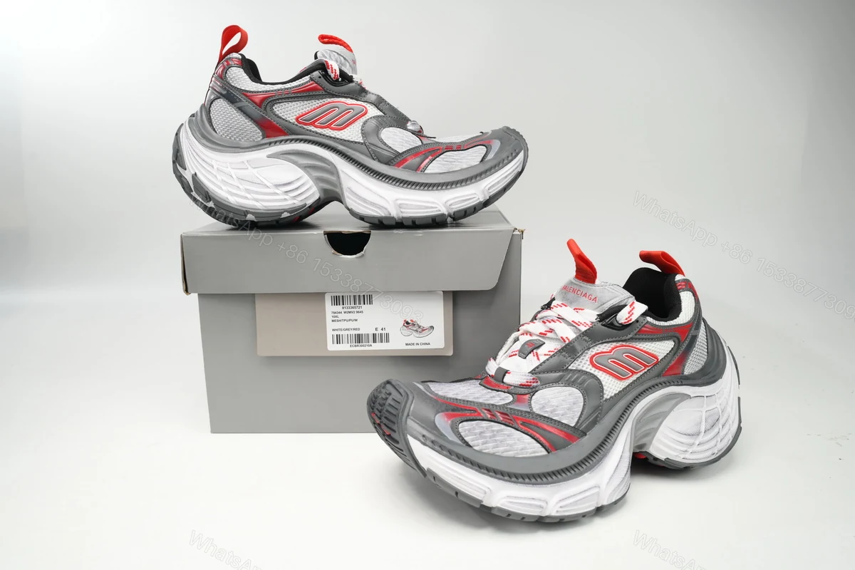 View 2 of Balenciaga 10 XL White Gray Red 784342 W2MV2 9645