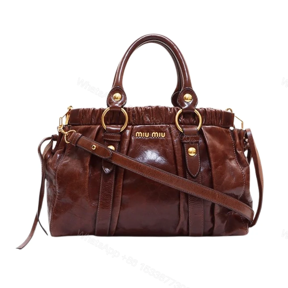 MIU MIU SIDE RIBBON 2WAY HANDBAG BURGUNDY 33CM — view 1