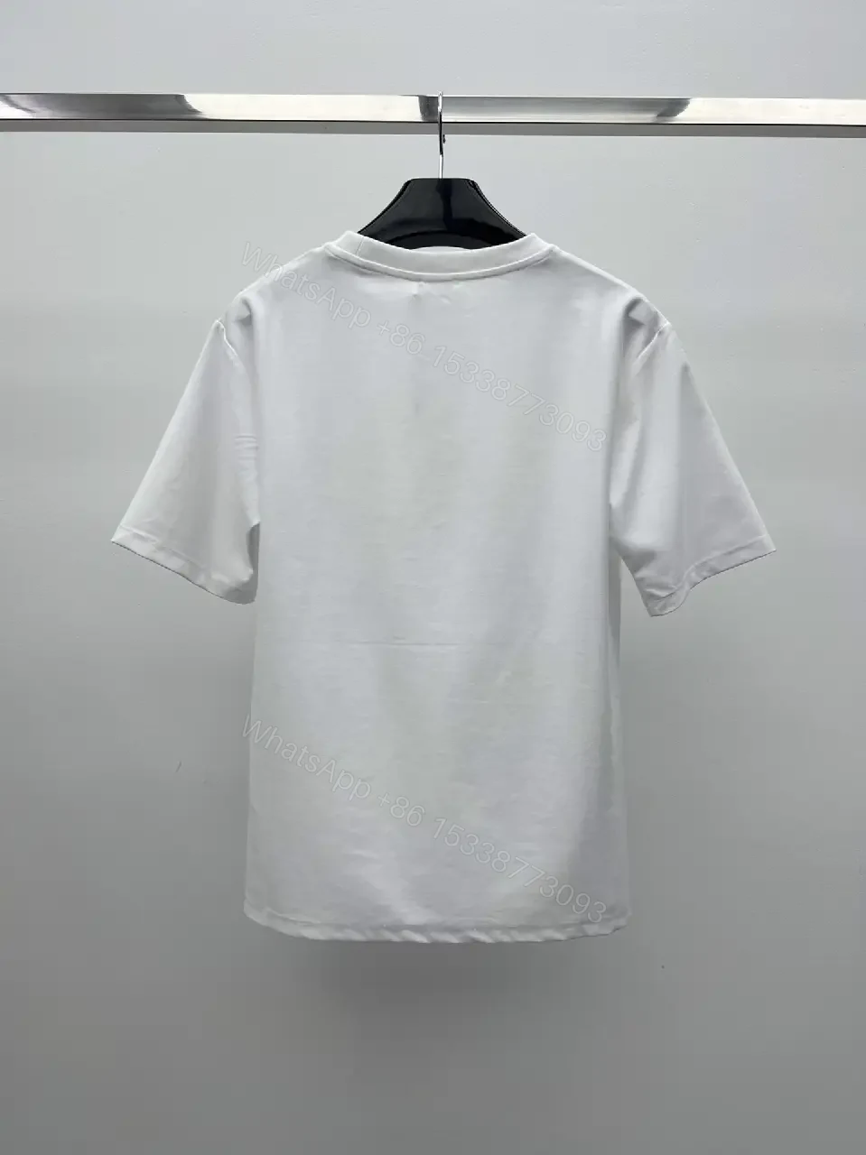 View 7 of White Cotton Luxe Tee, Logo-Front, Casual Luxe T-Shirt