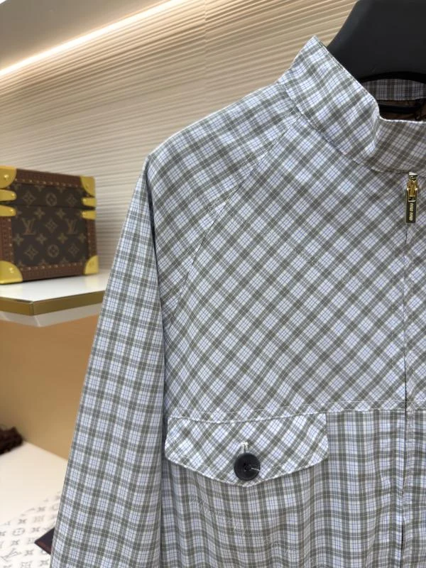 View 4 of MIUMIU缪缪蓝灰维希格哈灵顿夹克外套_高仿a货厂家-奢品库