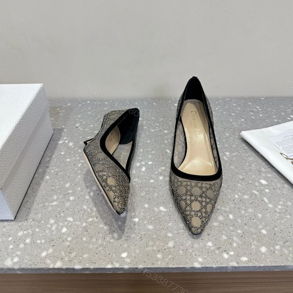 View 4 of 高仿Dior*Capture系列KDH304尖頭燙鑽高踭鞋6.5CM黑色免檢版