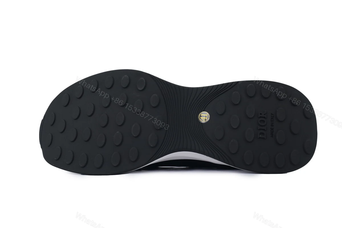 View 3 of Dior B25 Oblique Runner Sneaker Black Suede 3SN259YUH_H960