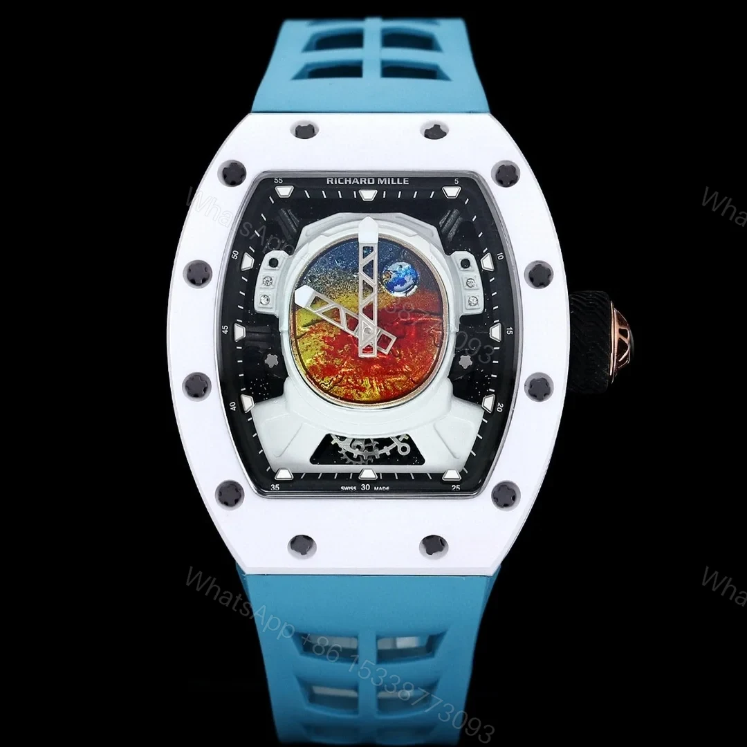 Richard Mille RM52-05 Pharrell Williams Mars Mission Watch White Case Blue Strap Premium Edition RM-RM52-05-PW-WHT-BLU-01 — view 1