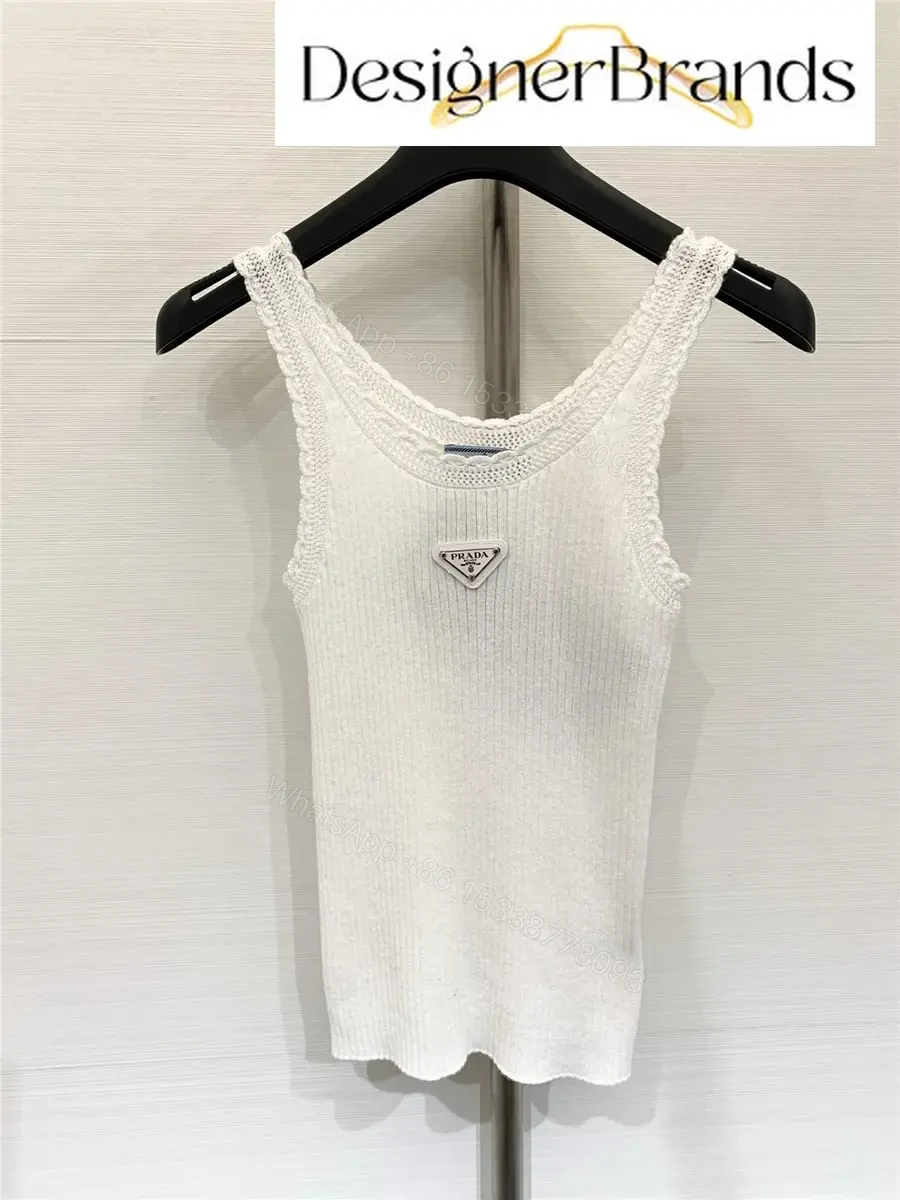 Prada White Knitted Racerback Tank Top — view 1