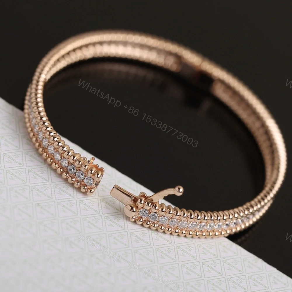 高仿首飾VanCleef&Arpels*RP27D00單排鑲鑽玫瑰金手鐲 — view 1