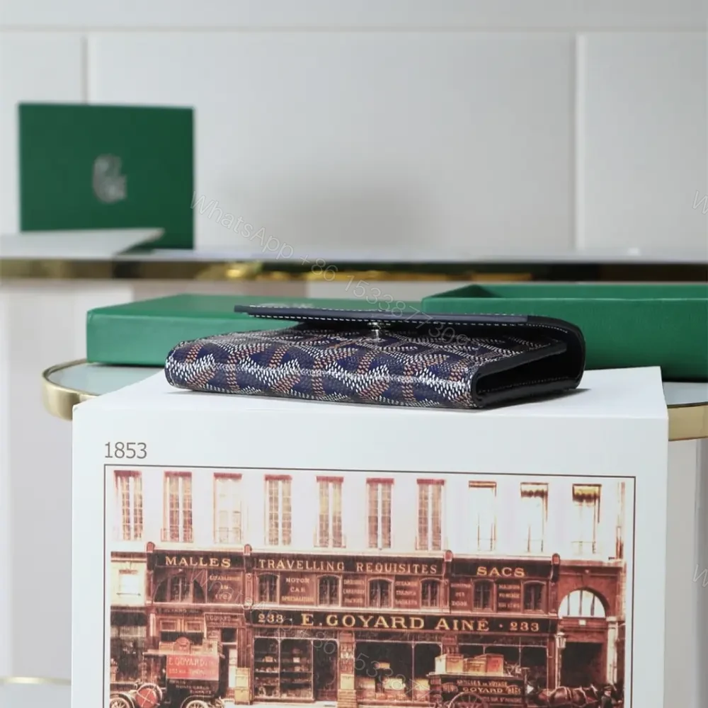 View 5 of 高仿Goyard*STGABR3拼色三折式錢夾錢包藍色免檢版